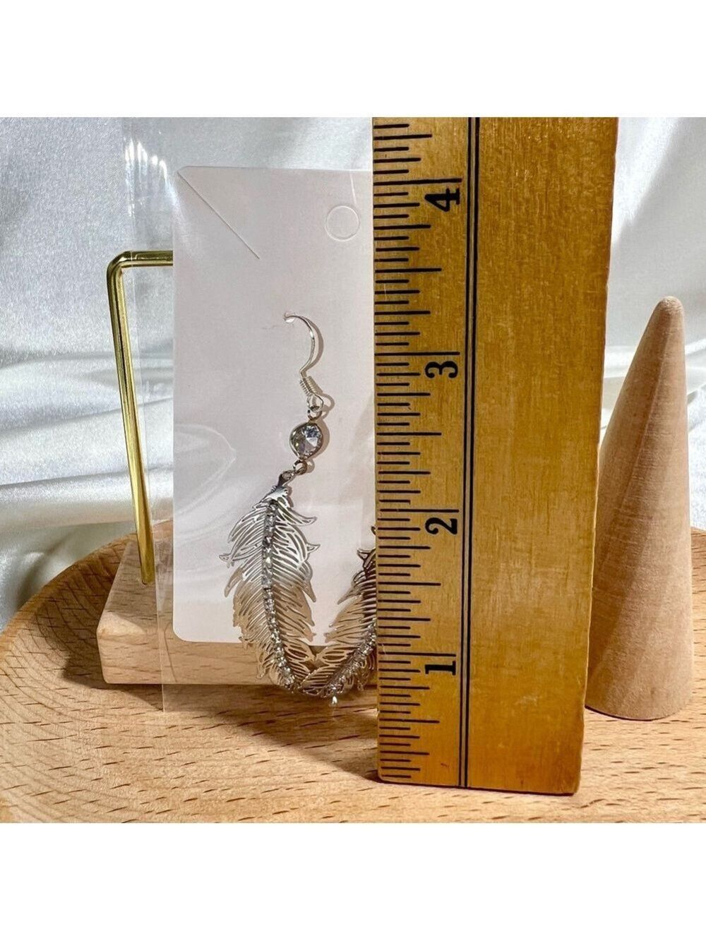 Silver Feather Earrings Only - Picture 4 of 5